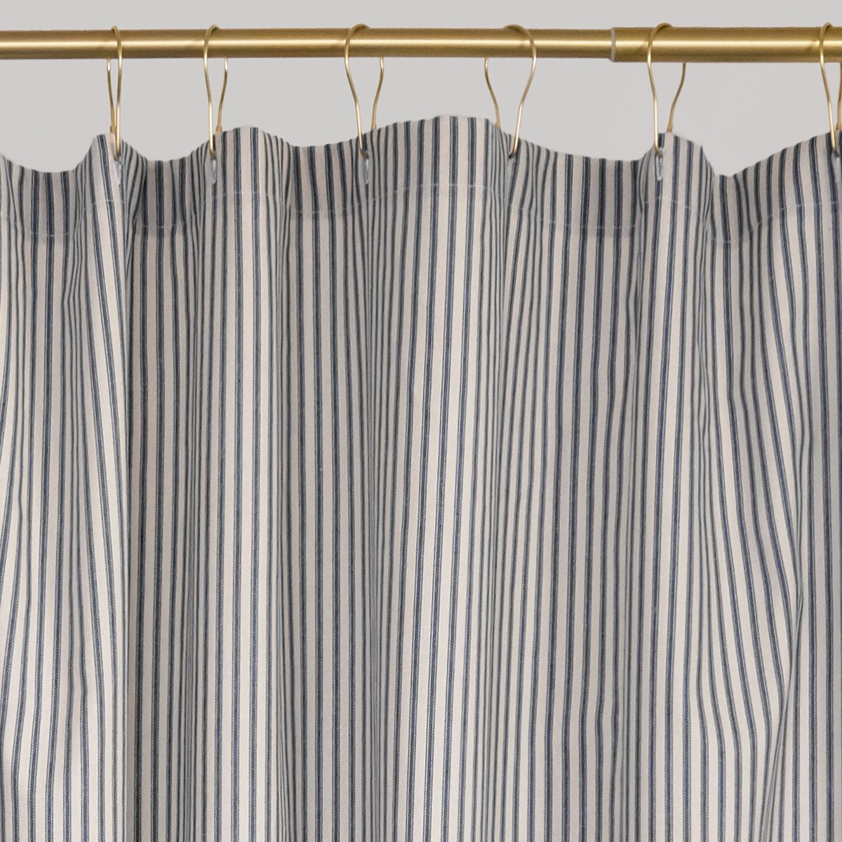 Extra Long Ticking Stripe Shower Curtain Black 72x84