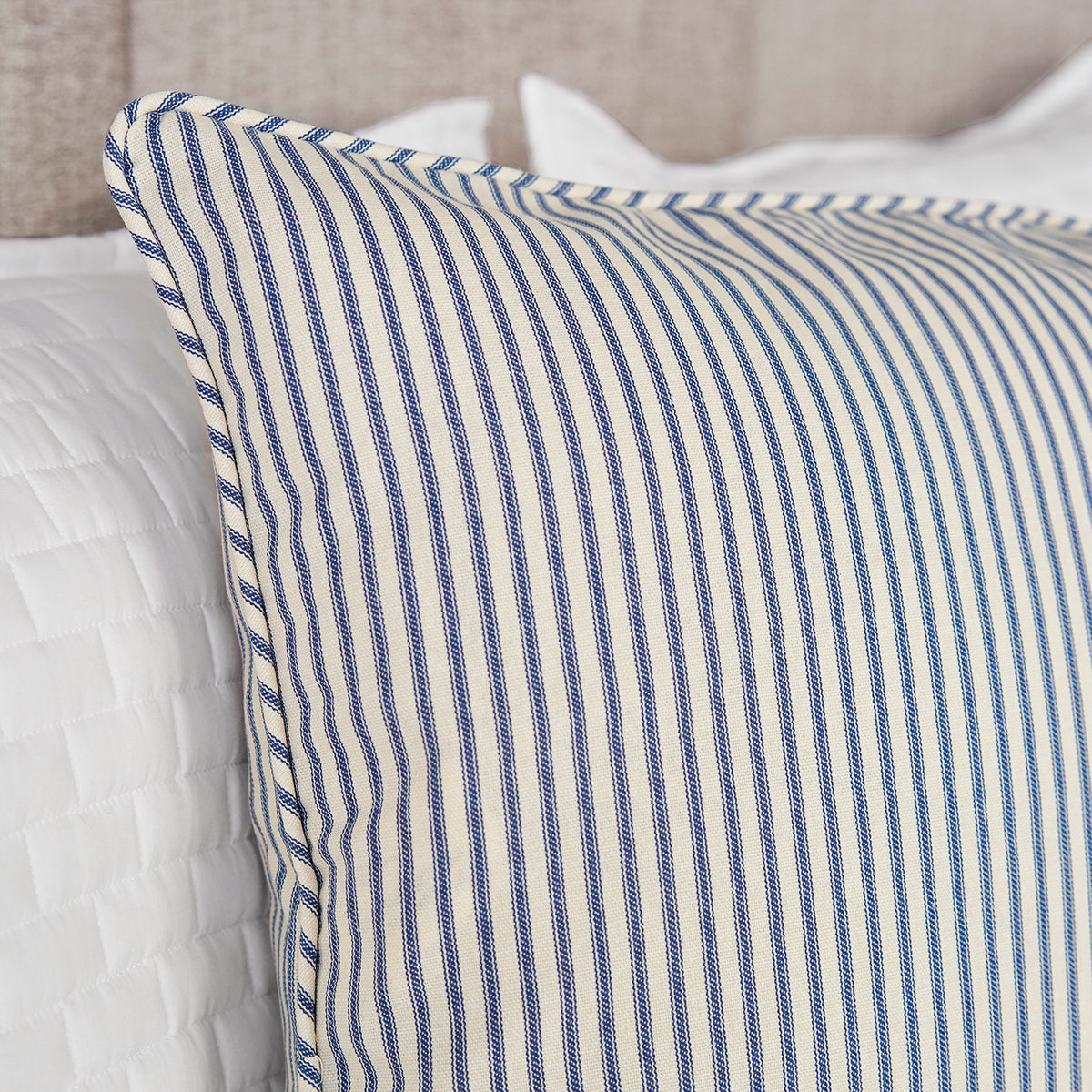 Ticking Stripe Sham | Navy Blue | King