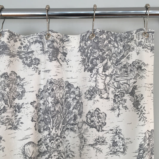 Gray Toile Shower Curtain