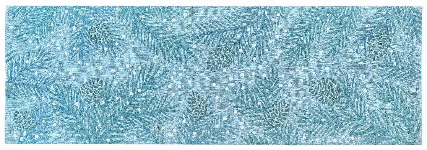 sage pine cone themed area rug 