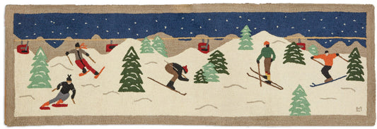 Skiers On the Mountain Area Rug