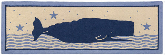 Wavy Ocean Whale Area Rug